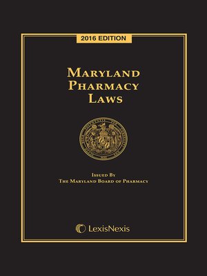 cover image of Maryland Pharmacy Laws